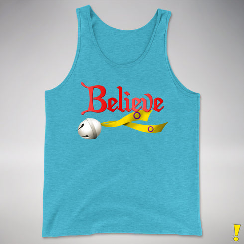 Believe Intersex Pride Flag Jingle Bell Premium Tank Top - Aqua Triblend